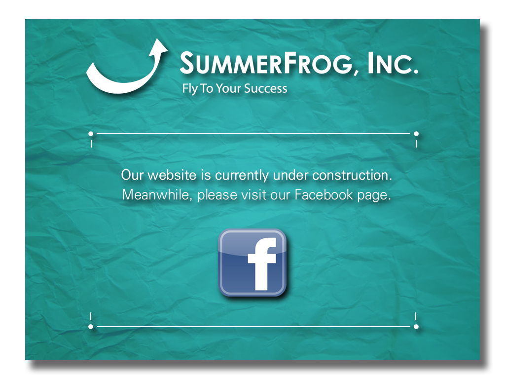 SummerFrog.com is currently under construction. Please visit our Facebook page. Thank you.